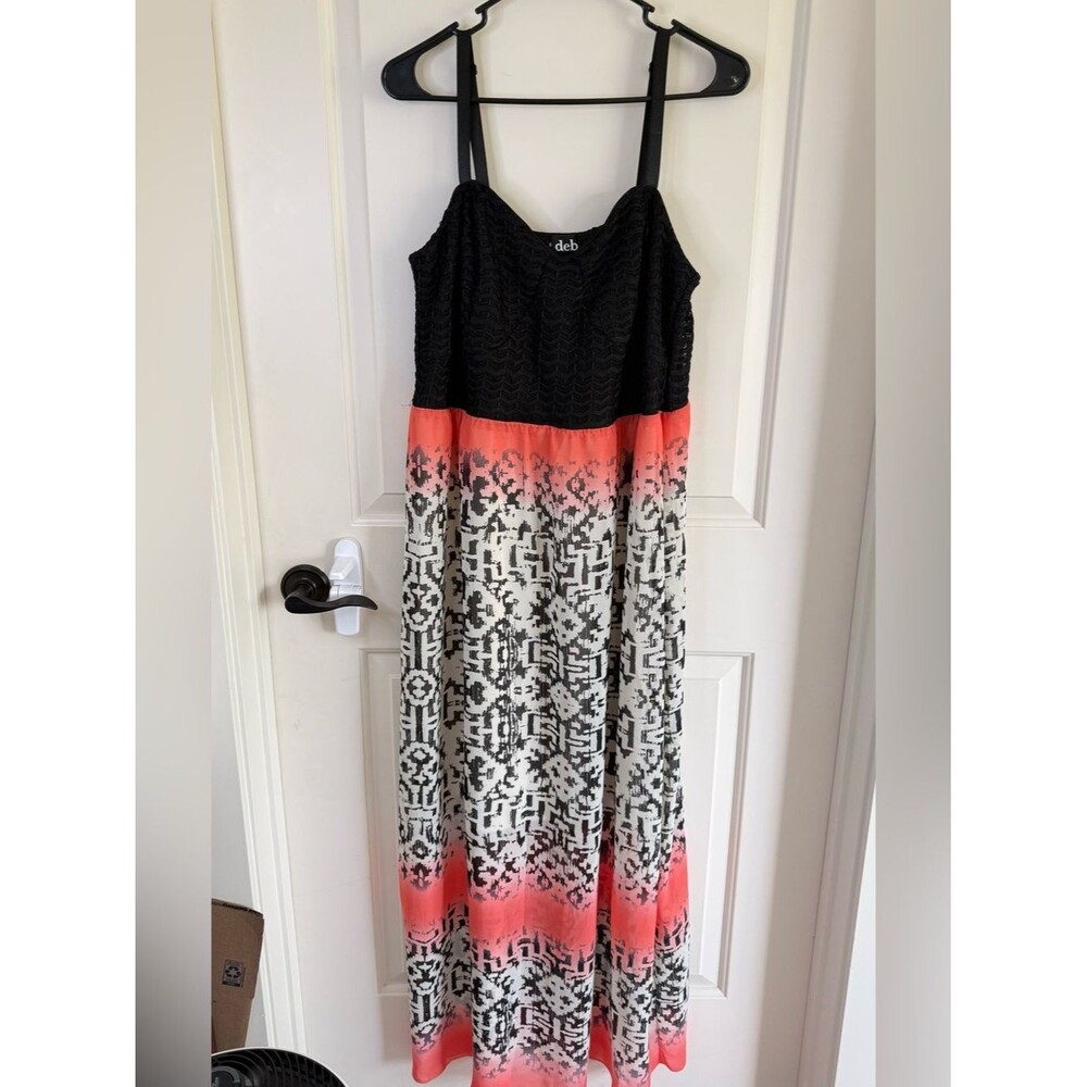 Deb Coral and Black Ombre Maxi Dress 2X